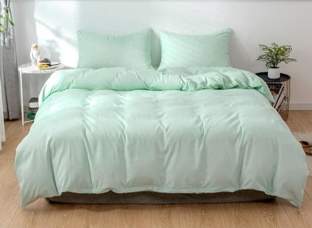 Solid Color Sanding Polyester Bedding Set 2/3PCS Duvet Cover Set,Comfortable Bed Linens (No Fitted Sheet) Home Textile - east2cart.uk