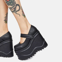 Mary Jane High Platform Wedges