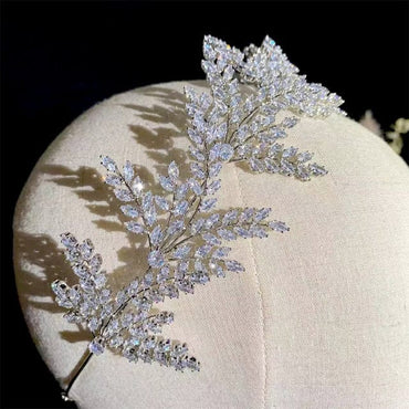 Crystal Leaf Bridal Tiara - east2cart.uk