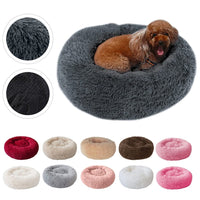 Super Soft Kennel Dog Bed Round Long Plush Warm Cat Bed Lightweight Pet Sleeping Basket Fluffy Comfortable Touch Pet Products - east2cart.uk