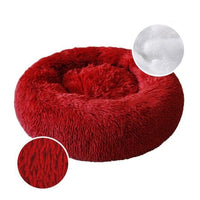 Super Soft Kennel Dog Bed Round Long Plush Warm Cat Bed Lightweight Pet Sleeping Basket Fluffy Comfortable Touch Pet Products - east2cart.uk