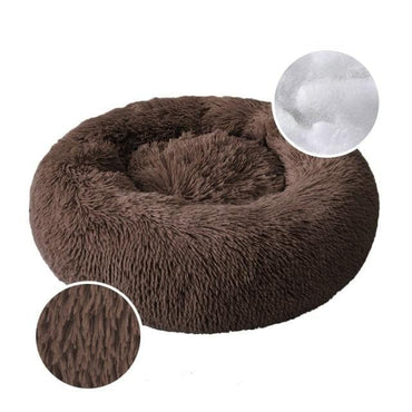 Super Soft Kennel Dog Bed Round Long Plush Warm Cat Bed Lightweight Pet Sleeping Basket Fluffy Comfortable Touch Pet Products - east2cart.uk