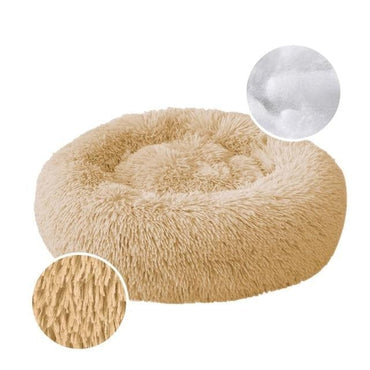 Super Soft Kennel Dog Bed Round Long Plush Warm Cat Bed Lightweight Pet Sleeping Basket Fluffy Comfortable Touch Pet Products - east2cart.uk