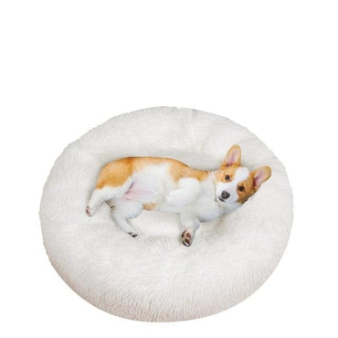 Super Soft Kennel Dog Bed Round Long Plush Warm Cat Bed Lightweight Pet Sleeping Basket Fluffy Comfortable Touch Pet Products - east2cart.uk