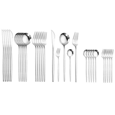 30Pcs Stainless Steel Rose Gold Cutlery Set