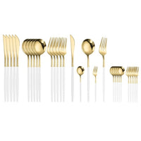 30Pcs Stainless Steel Rose Gold Cutlery Set