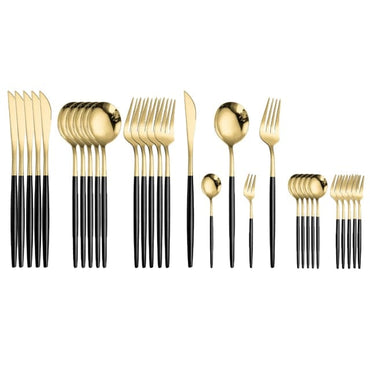 30Pcs Stainless Steel Rose Gold Cutlery Set