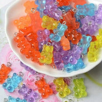 10/50Pcs Colourful Gummy Bear Pendant Charms - east2cart.uk