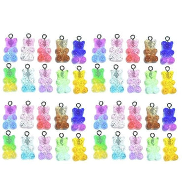 10/50Pcs Colourful Gummy Bear Pendant Charms - east2cart.uk