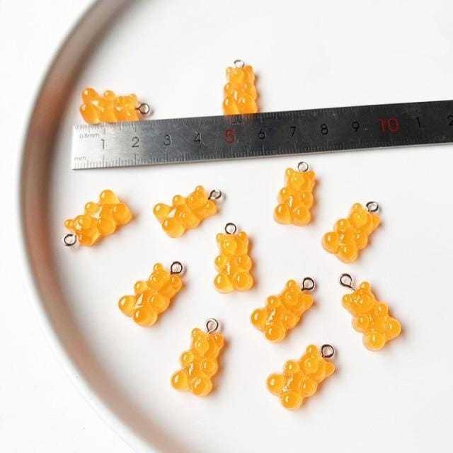 10/50Pcs Colourful Gummy Bear Pendant Charms - east2cart.uk