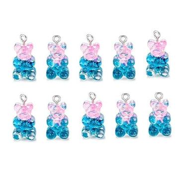 10/50Pcs Colourful Gummy Bear Pendant Charms - east2cart.uk