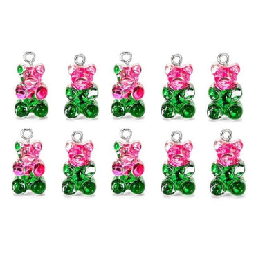 10/50Pcs Colourful Gummy Bear Pendant Charms - east2cart.uk