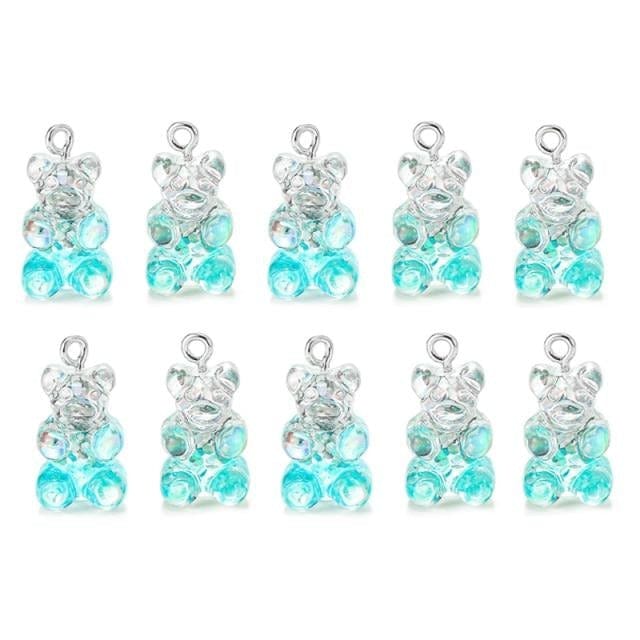 10/50Pcs Colourful Gummy Bear Pendant Charms - east2cart.uk