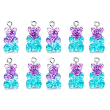 10/50Pcs Colourful Gummy Bear Pendant Charms - east2cart.uk