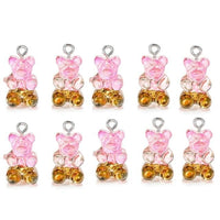 10/50Pcs Colourful Gummy Bear Pendant Charms - east2cart.uk