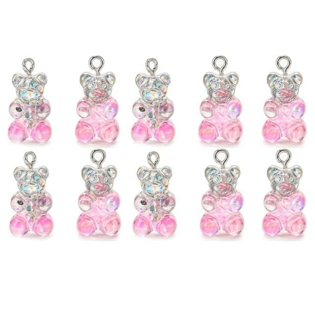 10/50Pcs Colourful Gummy Bear Pendant Charms - east2cart.uk