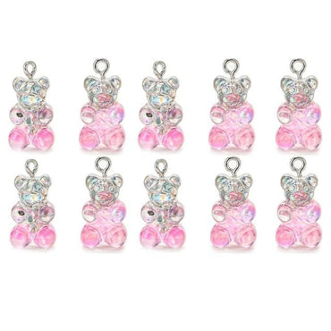 10/50Pcs Colourful Gummy Bear Pendant Charms - east2cart.uk