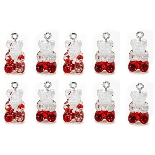 10/50Pcs Colourful Gummy Bear Pendant Charms - east2cart.uk