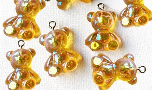 10/50Pcs Colourful Gummy Bear Pendant Charms - east2cart.uk