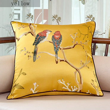 Embroidered Bird Sofa Cushion Cover - east2cart.uk