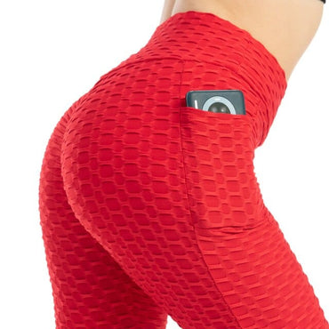 Seamless Bubble High Waist Sport Leggings with Pocket - east2cart.uk