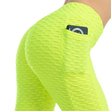 Seamless Bubble High Waist Sport Leggings with Pocket - east2cart.uk