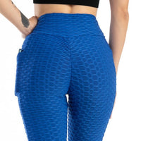 Seamless Bubble High Waist Sport Leggings with Pocket - east2cart.uk