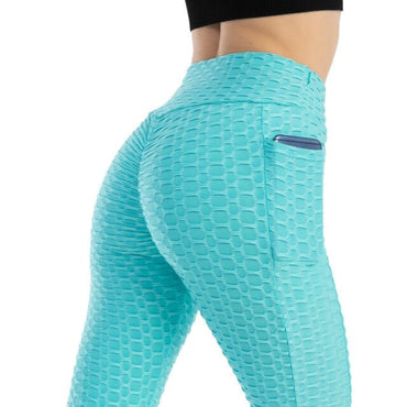 Seamless Bubble High Waist Sport Leggings with Pocket - east2cart.uk