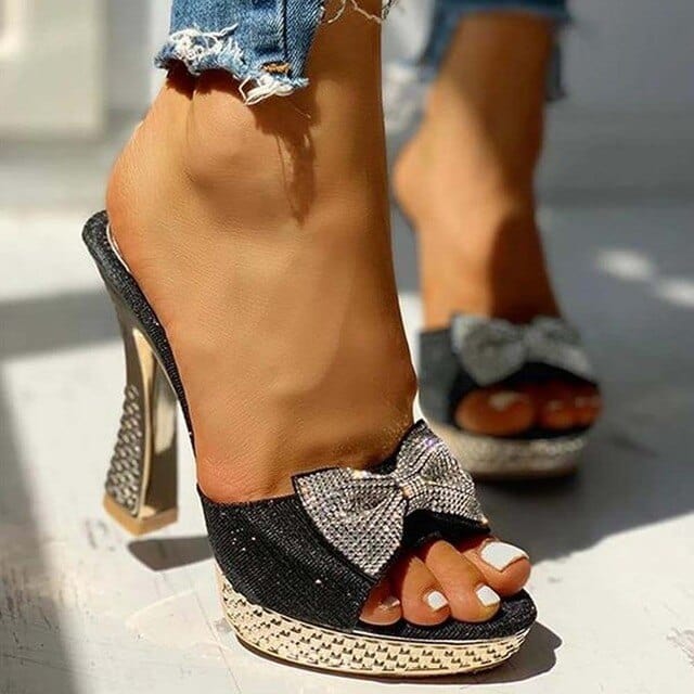 Bow Tie Mule Open toe High Heels