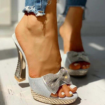 Bow Tie Mule Open toe High Heels