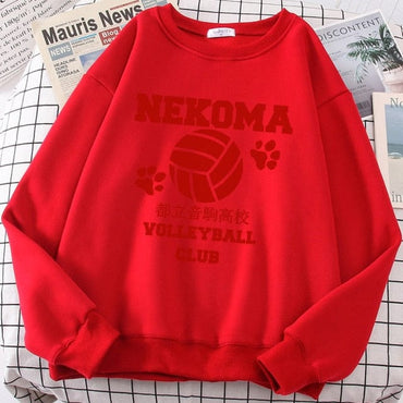 Volleyball Anime Print Fleece Sweatshirts