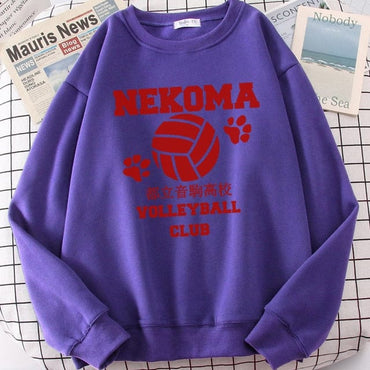 Volleyball Anime Print Fleece Sweatshirts