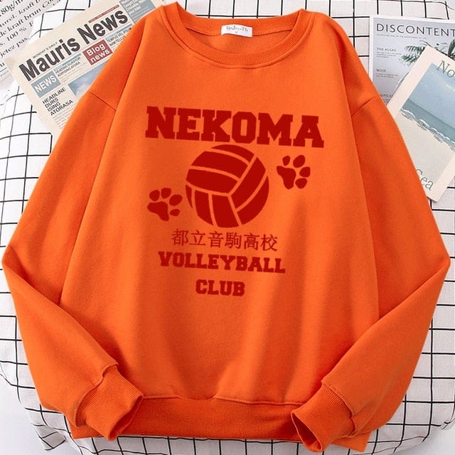 Volleyball Anime Print Fleece Sweatshirts