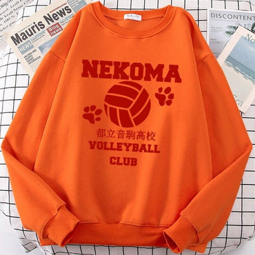 Volleyball Anime Print Fleece Sweatshirts