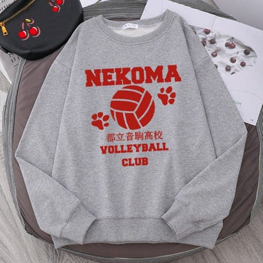 Volleyball Anime Print Fleece Sweatshirts