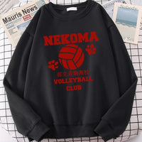 Volleyball Anime Print Fleece Sweatshirts