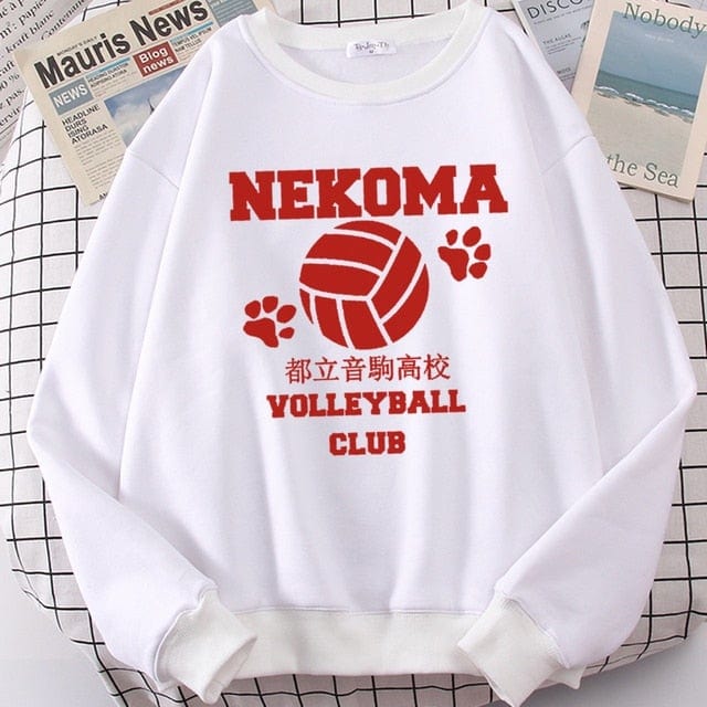 Volleyball Anime Print Fleece Sweatshirts