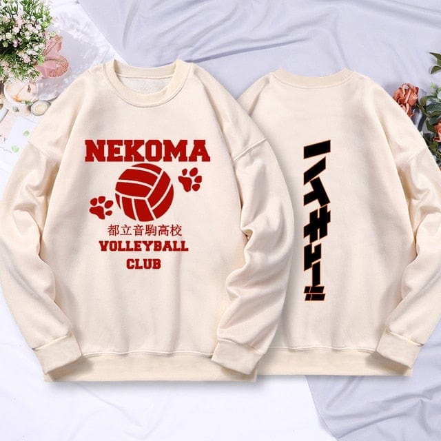 Volleyball Anime Print Fleece Sweatshirts