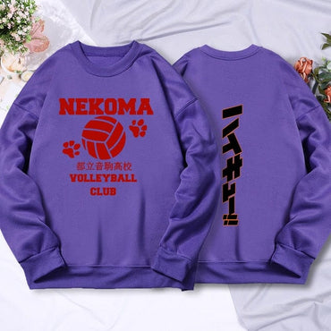 Volleyball Anime Print Fleece Sweatshirts