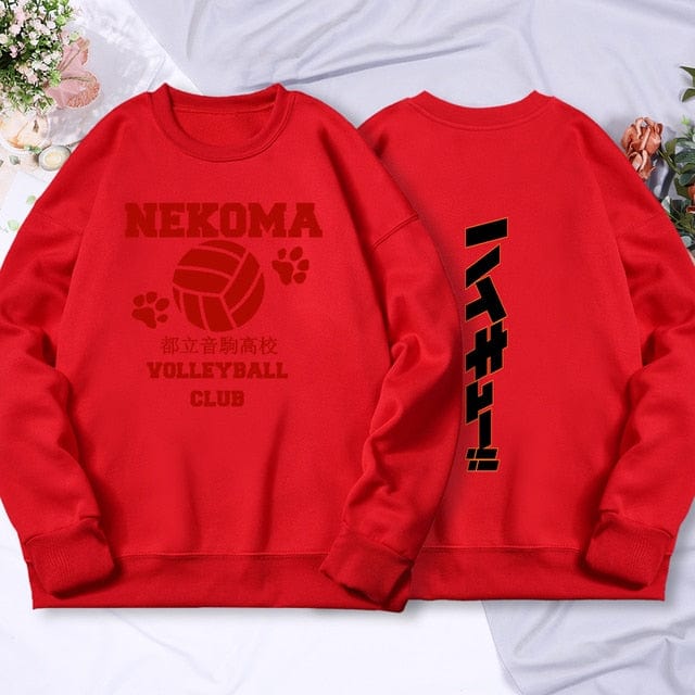 Volleyball Anime Print Fleece Sweatshirts