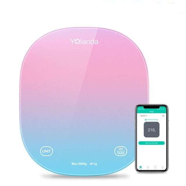 Yolanda 5kg Smart Kitchen Scale Bluetooth APP Electronic Scales Digital Food Weight Balance Measuring Tool Nutrition Analysis - east2cart.uk