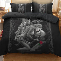 Dark Dream Skeleton Print Bedding Set - east2cart.uk