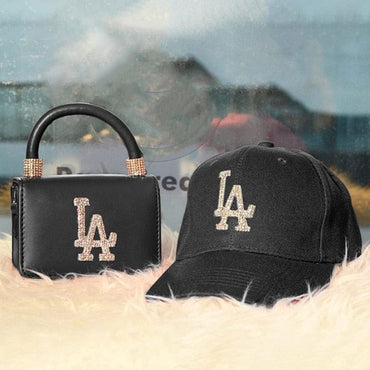 Diamond LA Purse And Hat Set