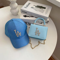 Diamond LA Purse And Hat Set
