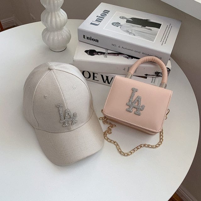 Diamond LA Purse And Hat Set