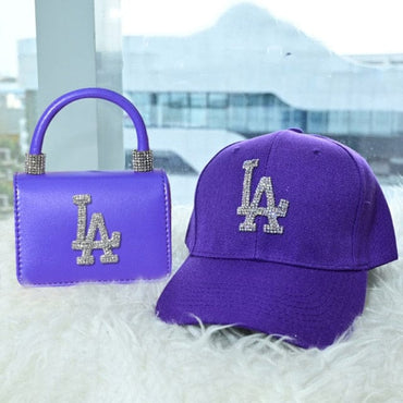 Diamond LA Purse And Hat Set