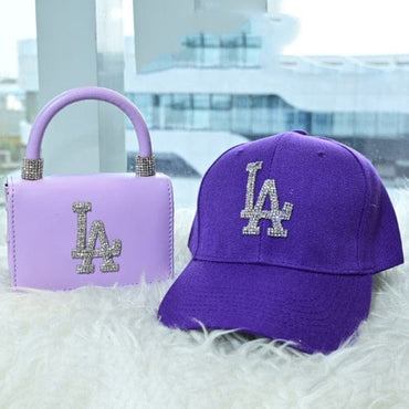 Diamond LA Purse And Hat Set