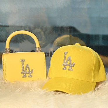 Diamond LA Purse And Hat Set