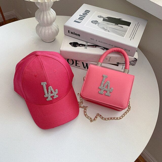 Diamond LA Purse And Hat Set