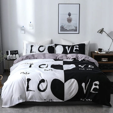 Love Print Luxury Comforter Duvet Cover Set